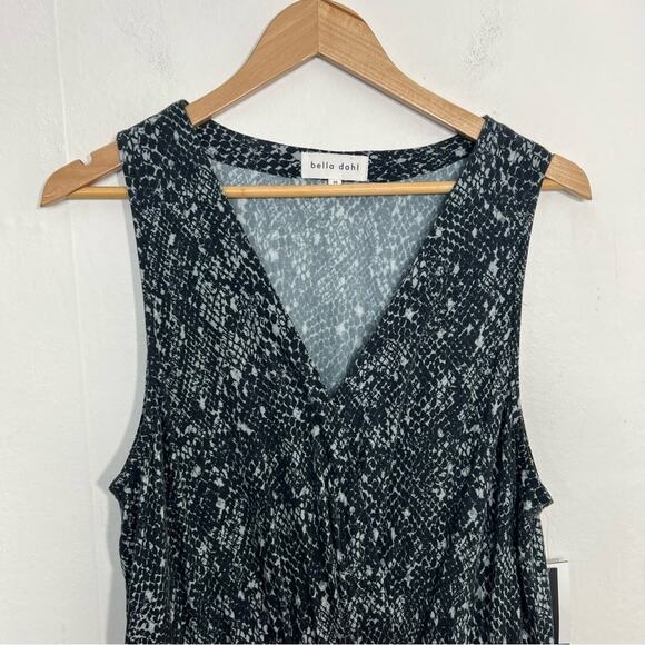Bella Dahl Gray Snake Print Sleeveless Wide Leg Jumpsuit Size Medium NWT - Picture 4 of 14